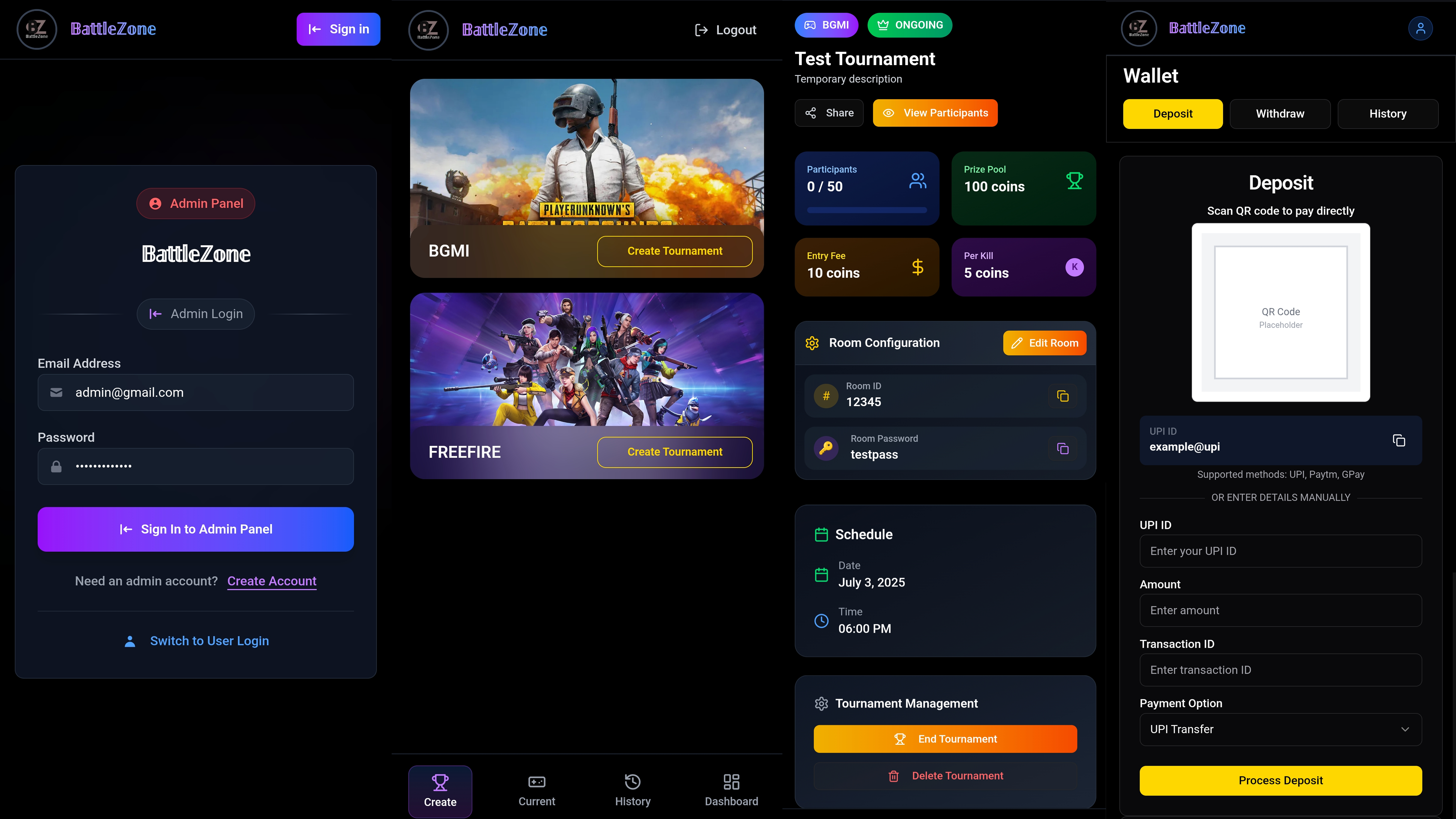 Battle Zone: Gaming Tournament Management Platform